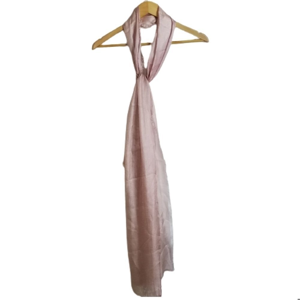 3/30$ NORDSTROM Light Pink Shiny Fringed Lightweigth  Flowy Scarf NWT